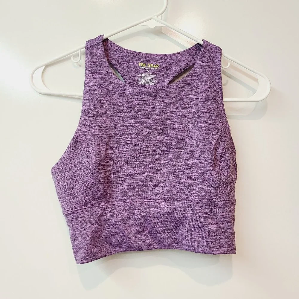 Tek Gear Purple Sports Bra T Racerback Back Workout Womens Small Like New - Picture 1 of 5